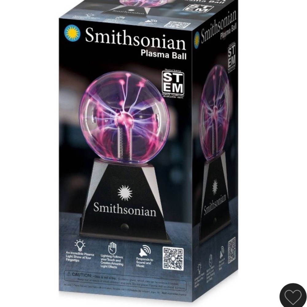 Smithsonian Plasma Ball STEM Physical Science Sound Responsive Light Show New